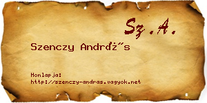 Szenczy András névjegykártya